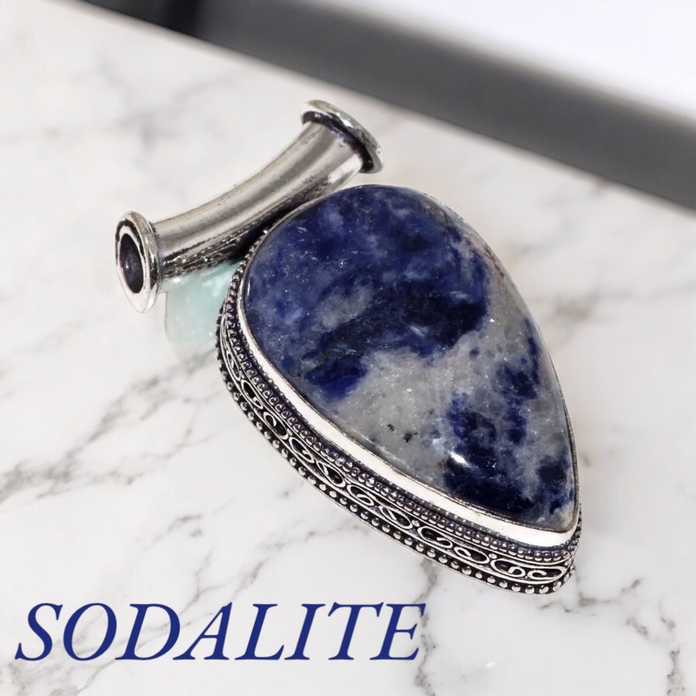 #580 Sodalite Handcrafted Pendant NWOT - Picture 1 of 17
